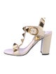 Valentino Rockstud Accents Leather T-Strap Sandals