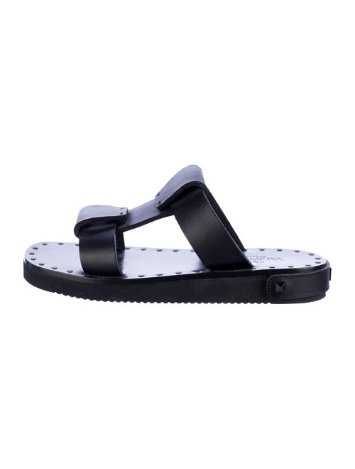 Valentino Rockstud Accents Leather Slides