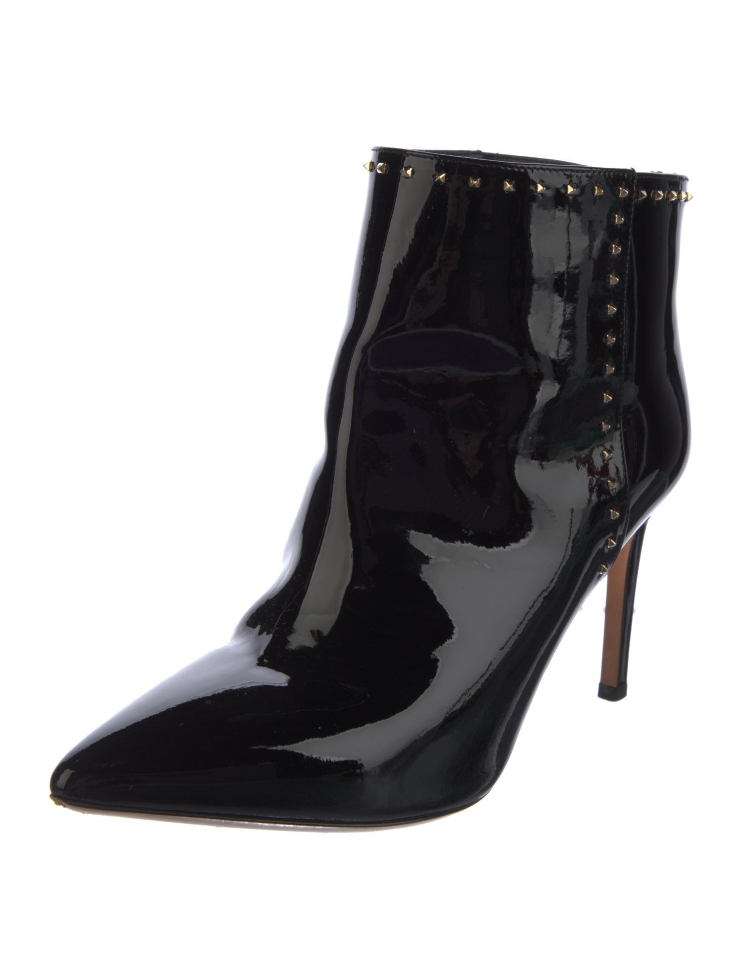 Valentino Rockstud Accents Patent Leather Boots