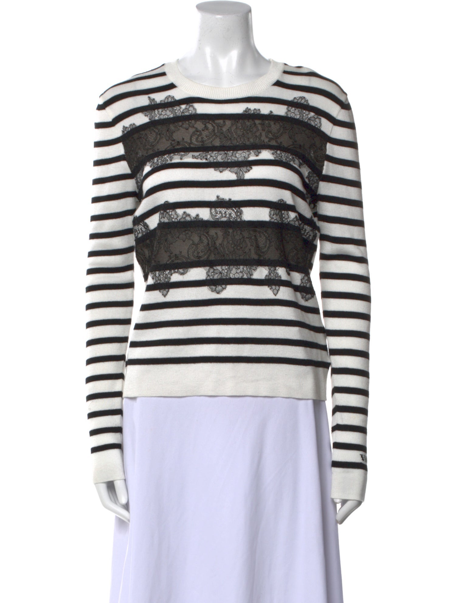 Valentino Striped Crew Neck Sweater