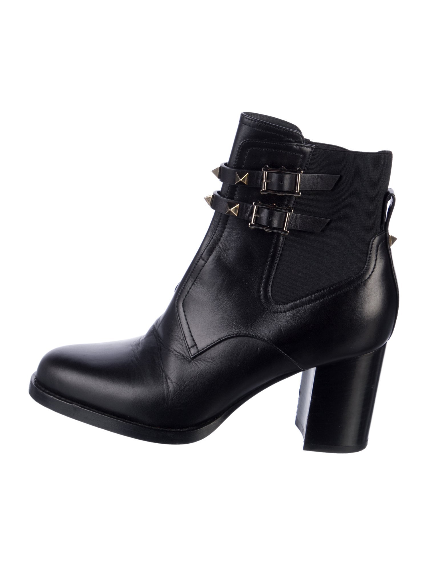 Valentino Rockstud Accents Leather Boots