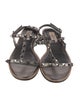 Valentino Rockstud Accents Leather T-Strap Sandals
