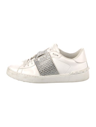 Valentino Rockstud Accents Leather Sneakers