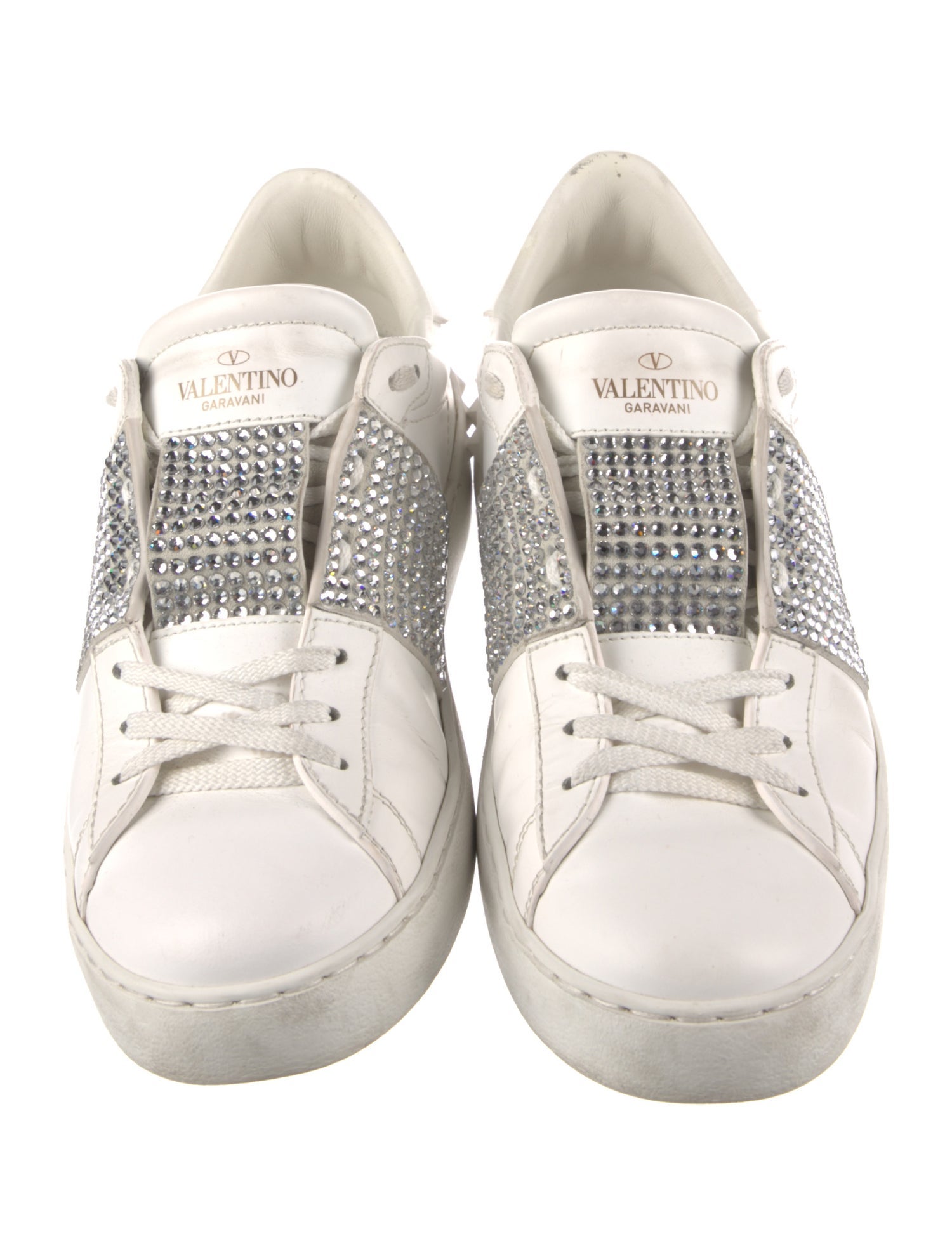 Valentino Rockstud Accents Leather Sneakers
