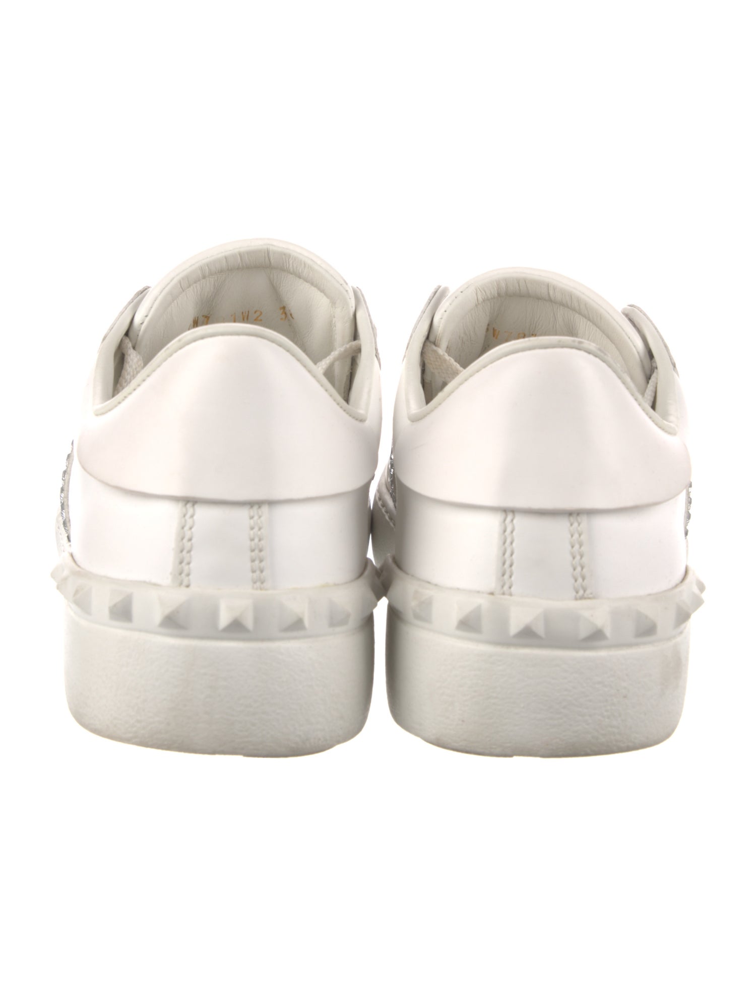 Valentino Rockstud Accents Leather Sneakers