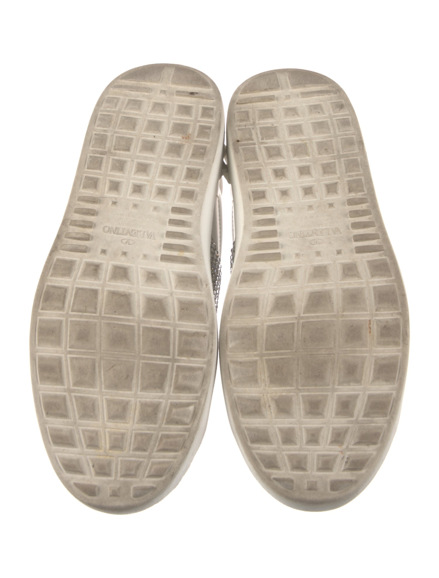 Valentino Rockstud Accents Leather Sneakers