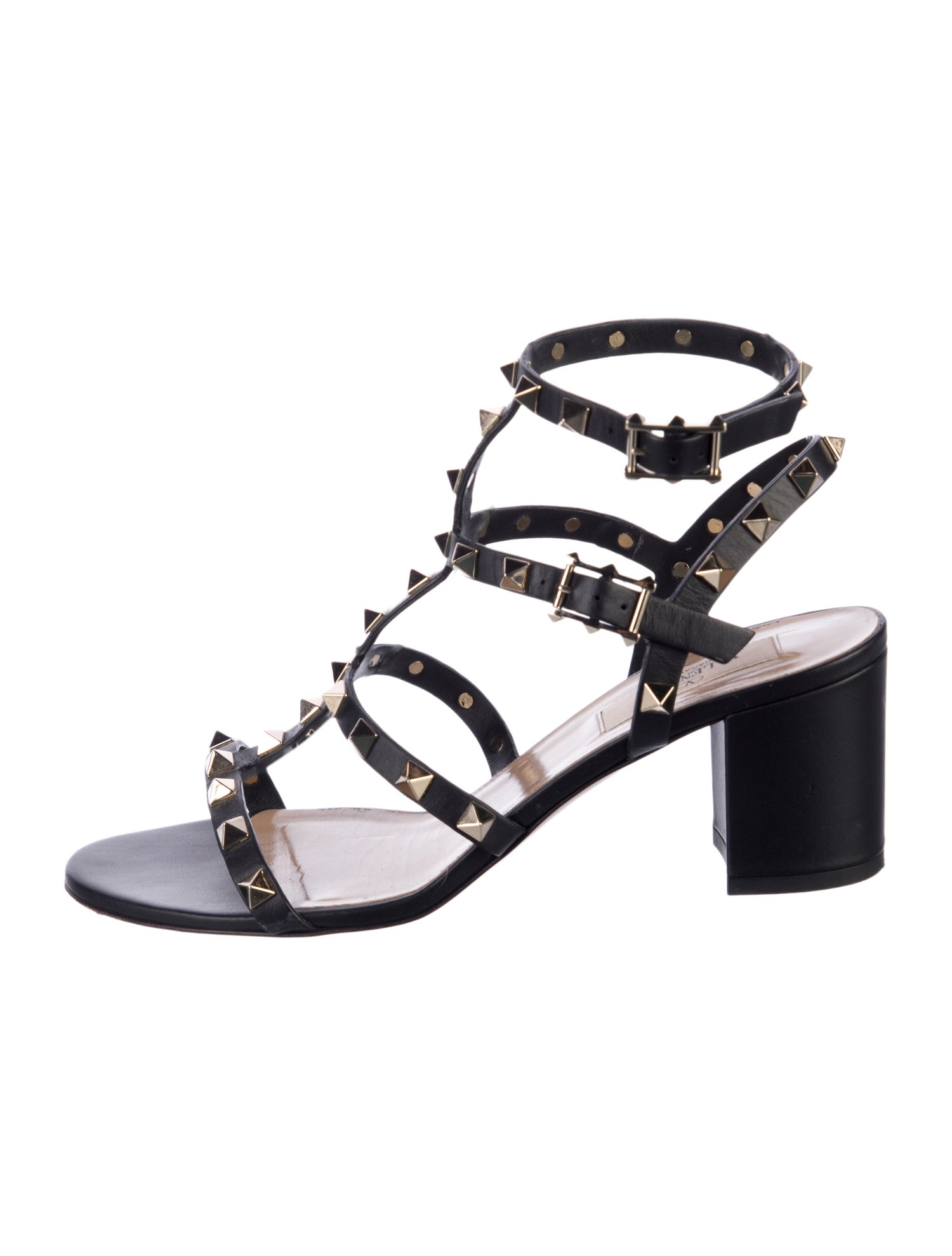 Valentino Rockstud Accents Leather Gladiator Sandals