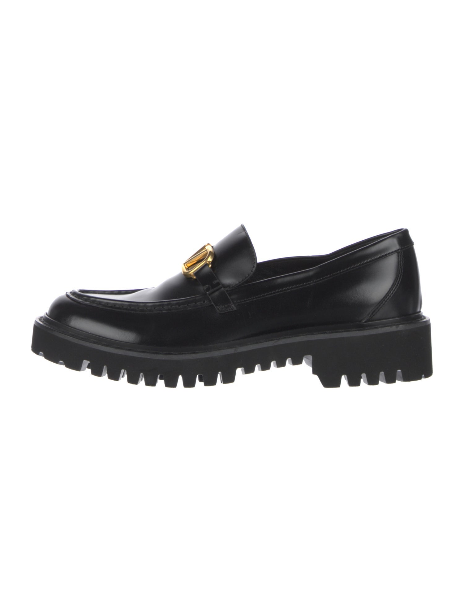 Valentino Signature Logo Leather Loafers