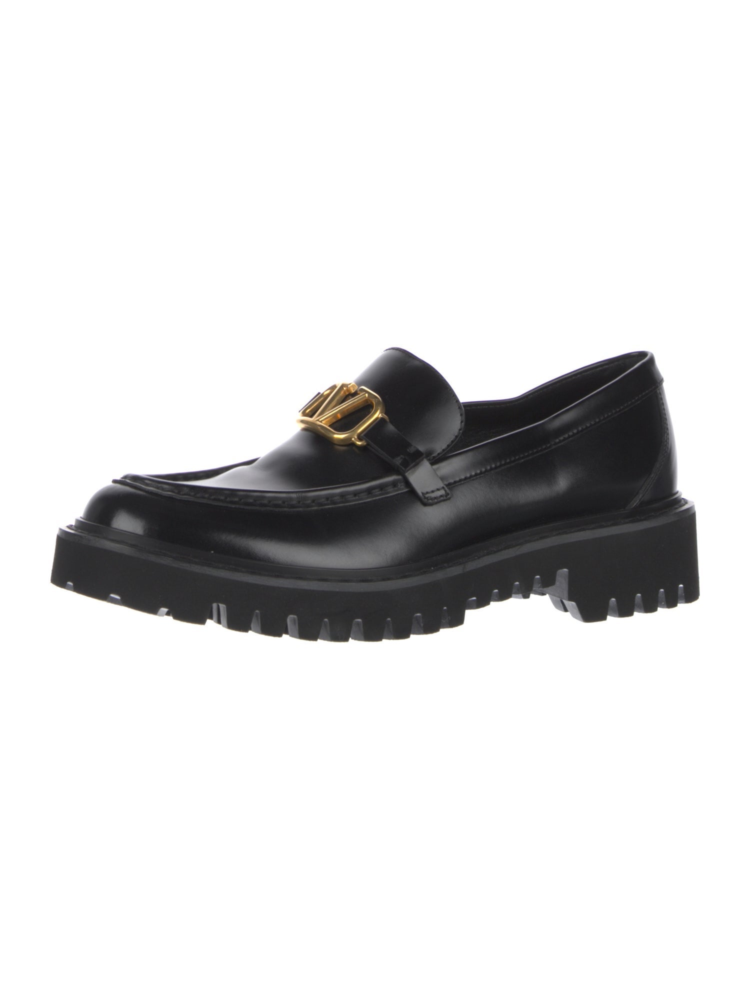 Valentino Signature Logo Leather Loafers