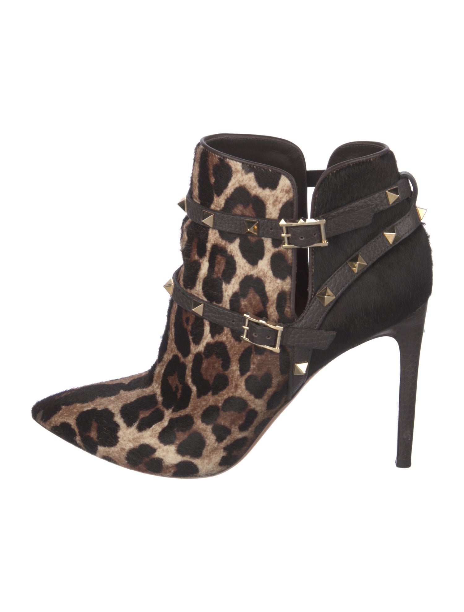 Valentino Rockstud Accents Ponyhair Boots