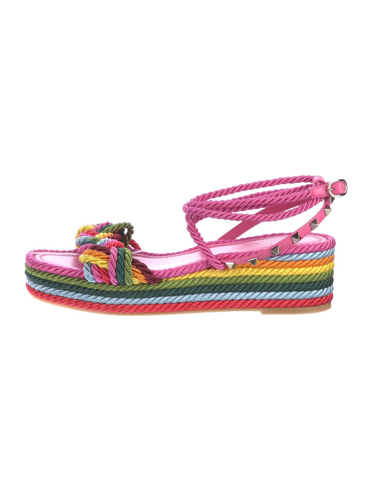 Valentino Rockstud Accents Leather Sandals