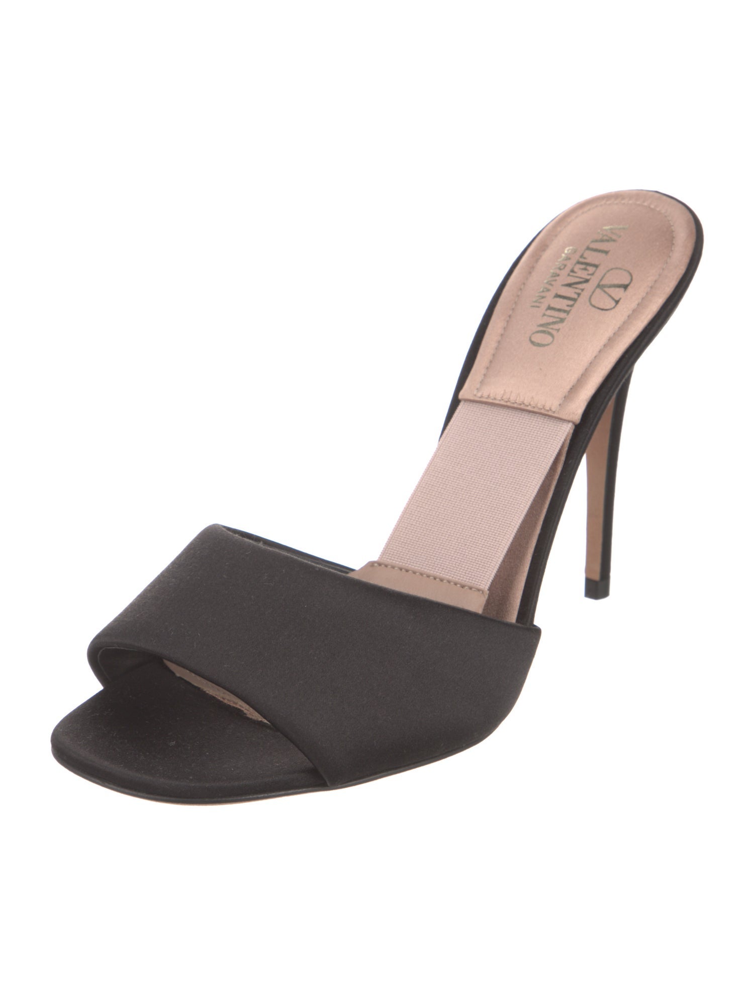 Valentino Rockstud Accents Satin Slides