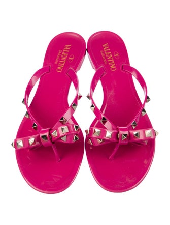 Valentino Rockstud Accents Rubber Slides