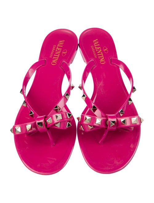 Valentino Rockstud Accents Rubber Slides
