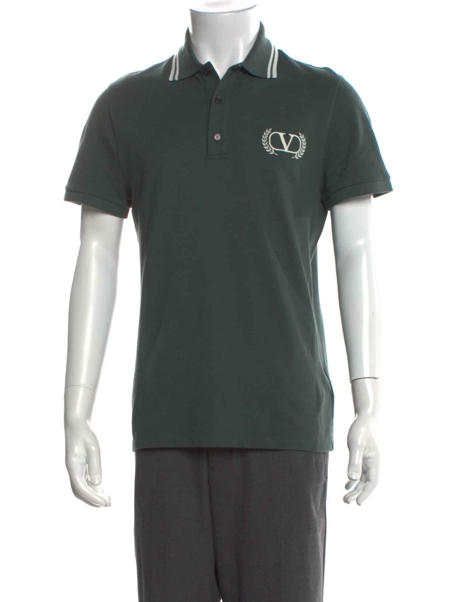 Valentino Rockstud Accents Graphic Print Polo Shirt