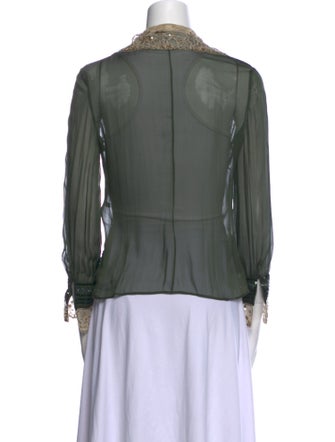 Valentino Printed Long Sleeve Blouse