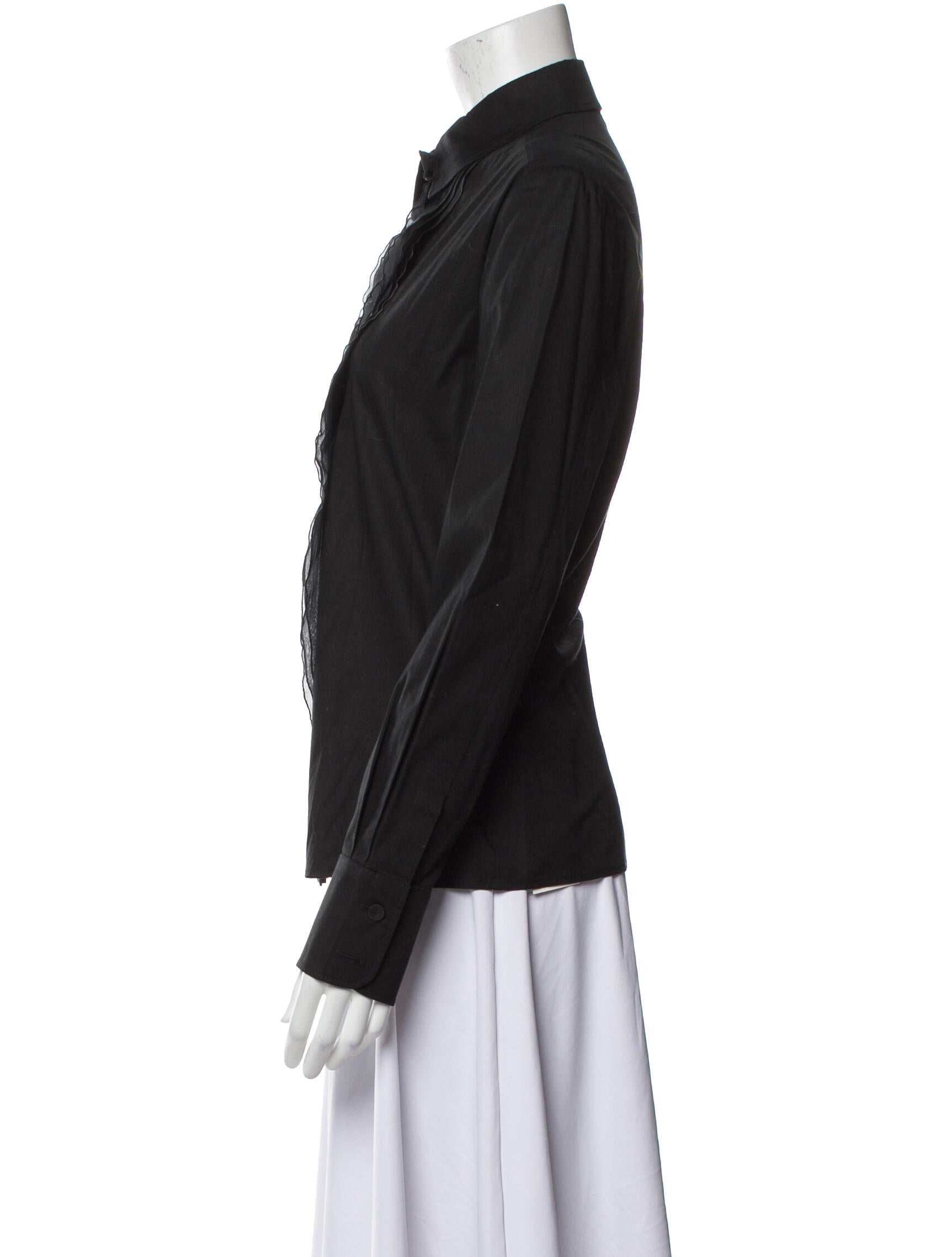 Valentino Long Sleeve Button-Up Top