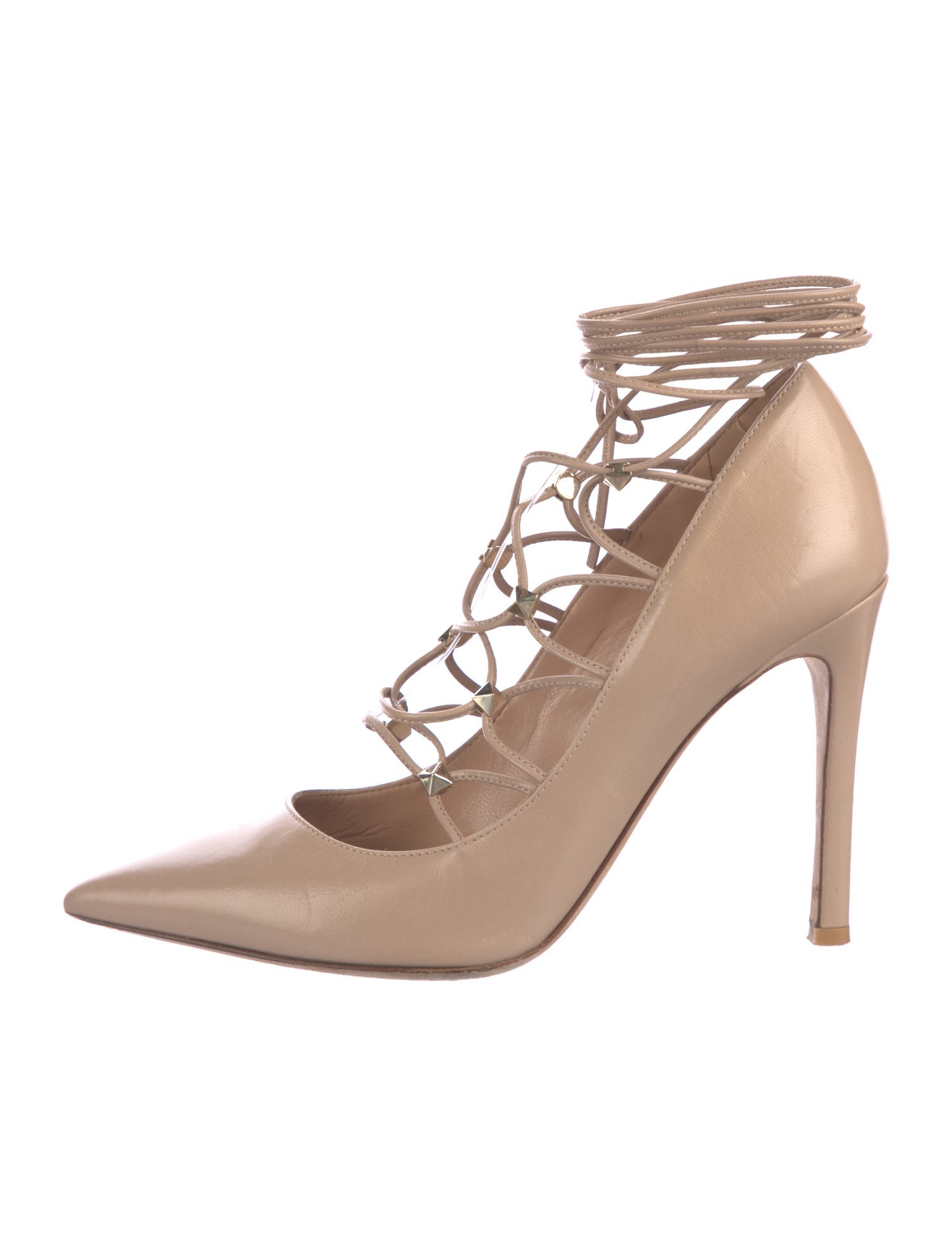 Valentino Rockstud Accents Leather Pumps