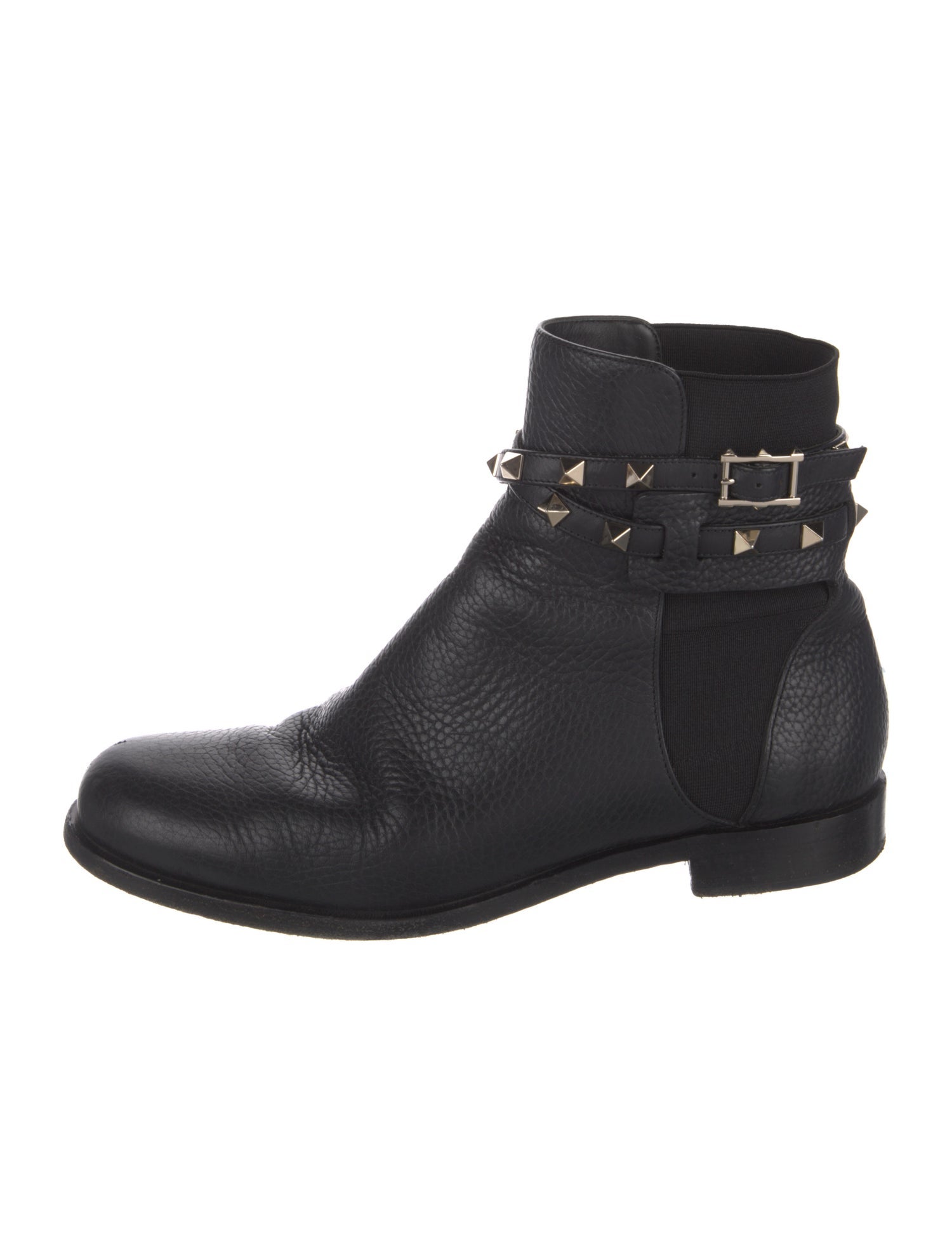 Valentino Rockstud Accents Leather Chelsea Boots
