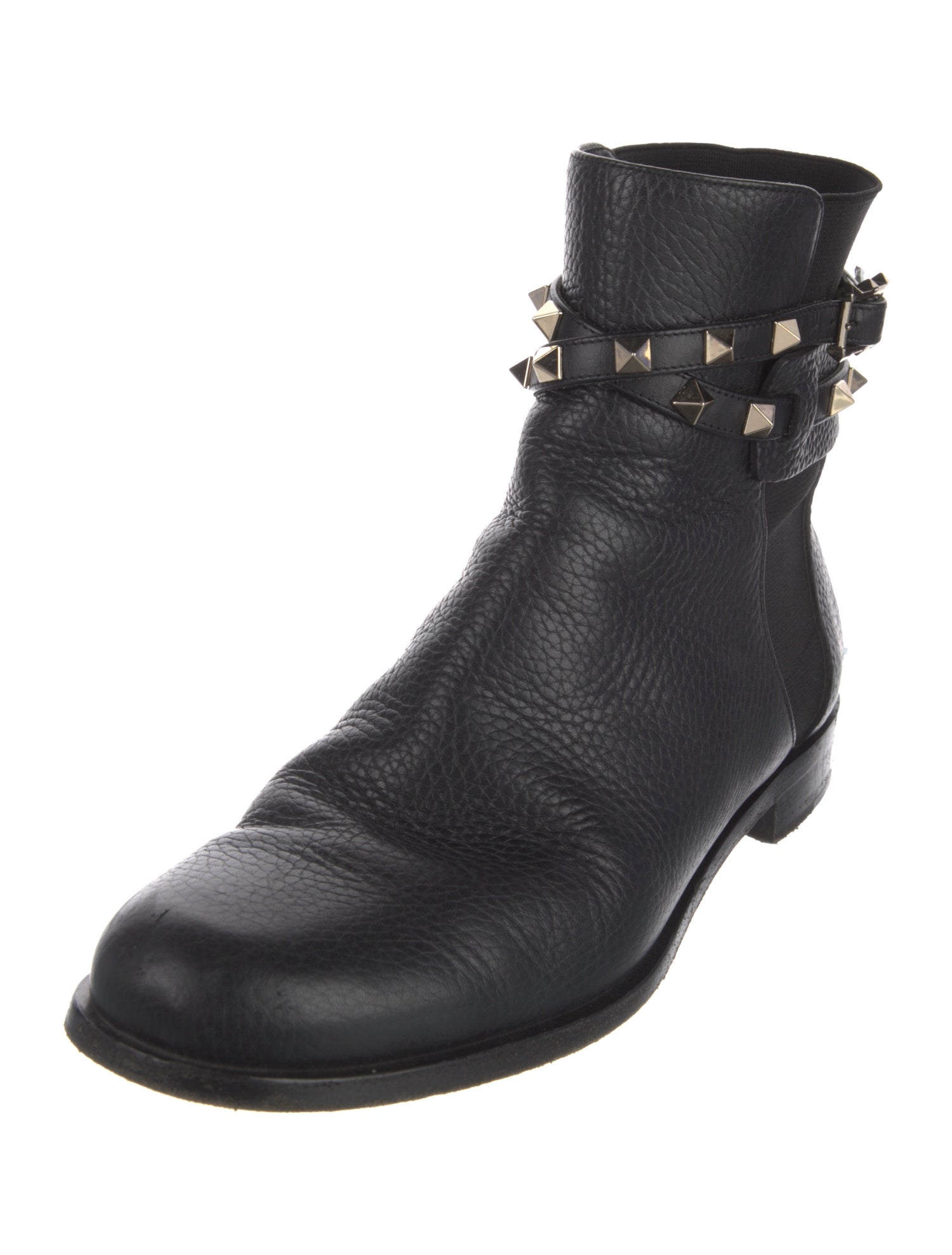 Valentino Rockstud Accents Leather Chelsea Boots