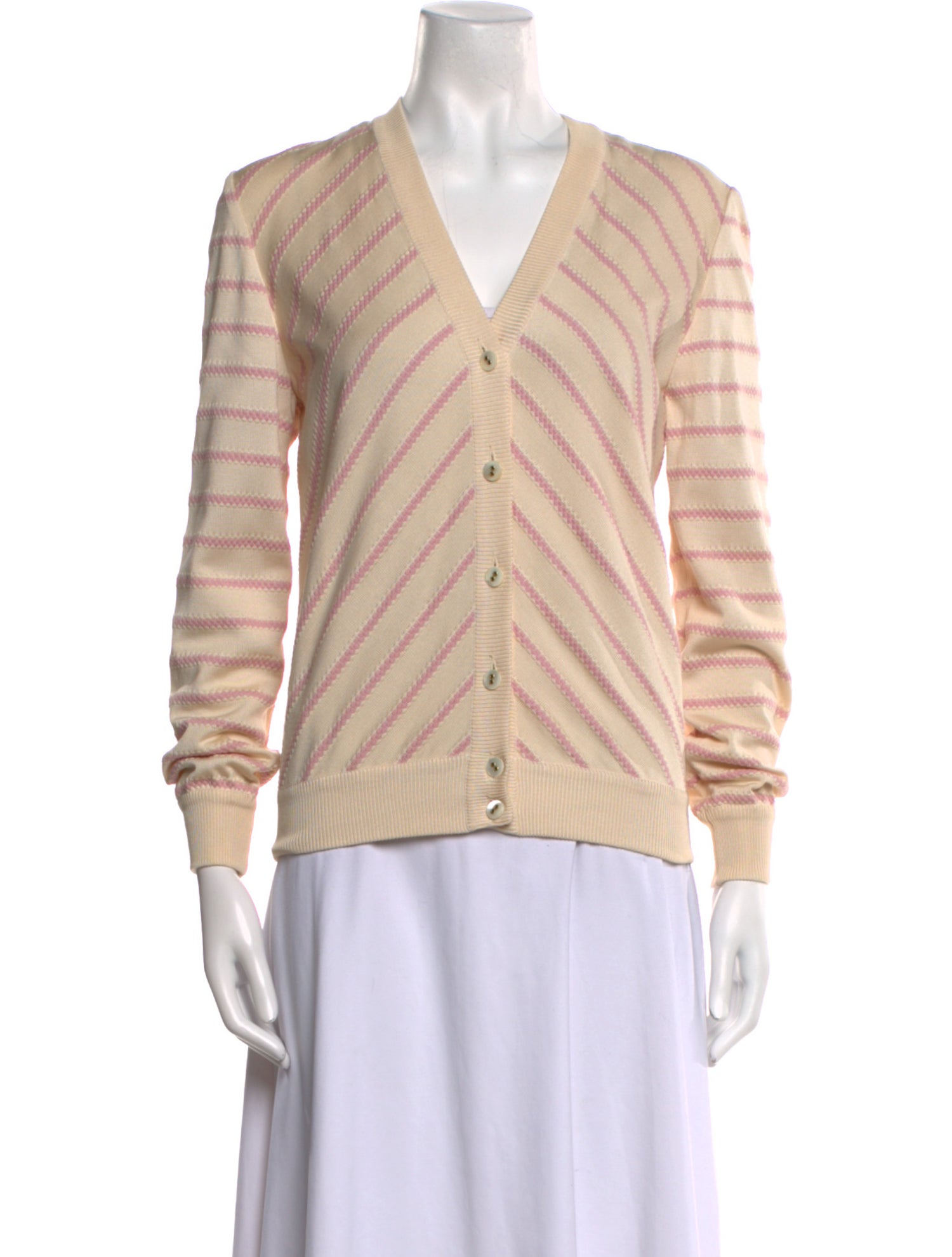 Valentino Striped V-Neck Sweater