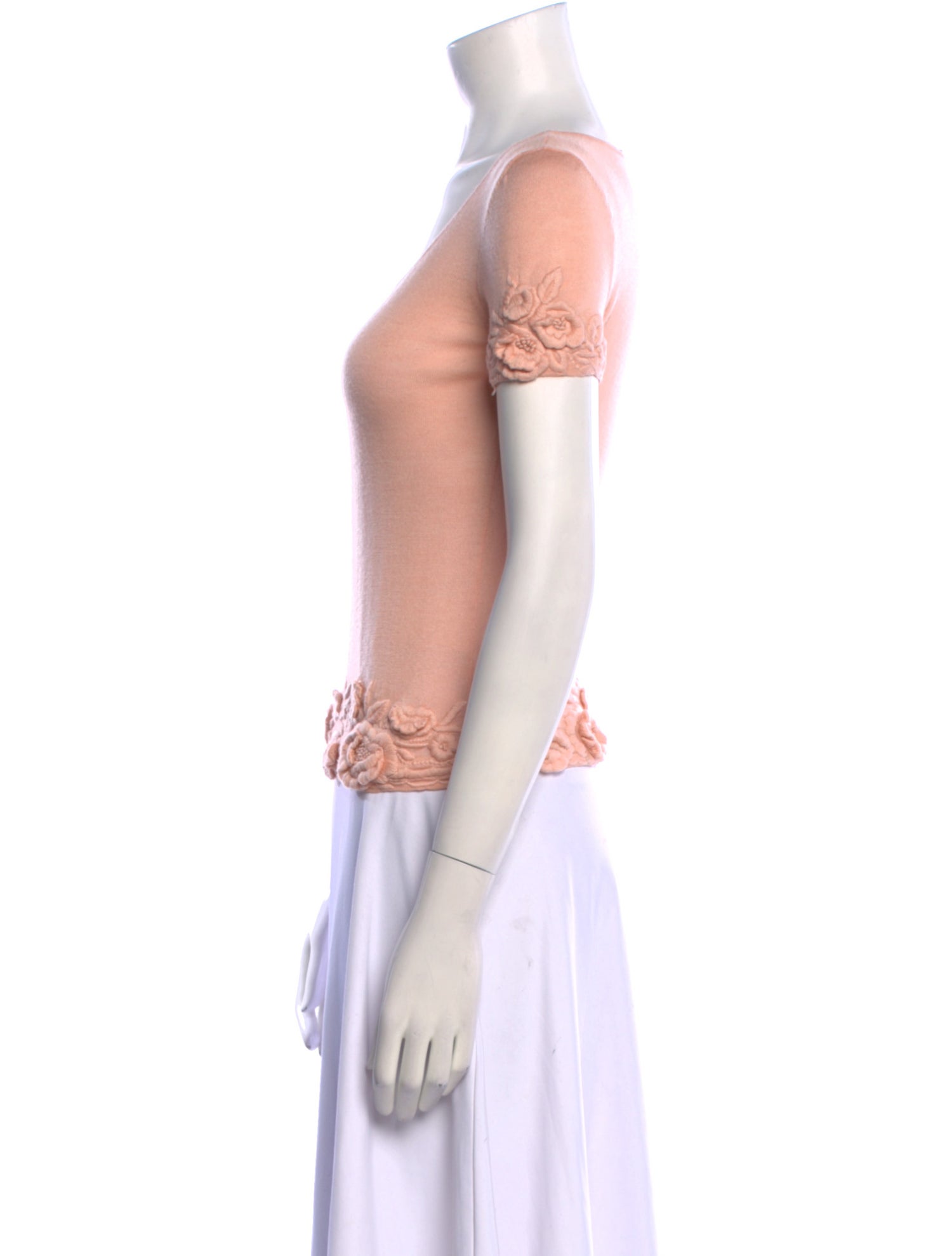 Valentino Wool Scoop Neck T-Shirt