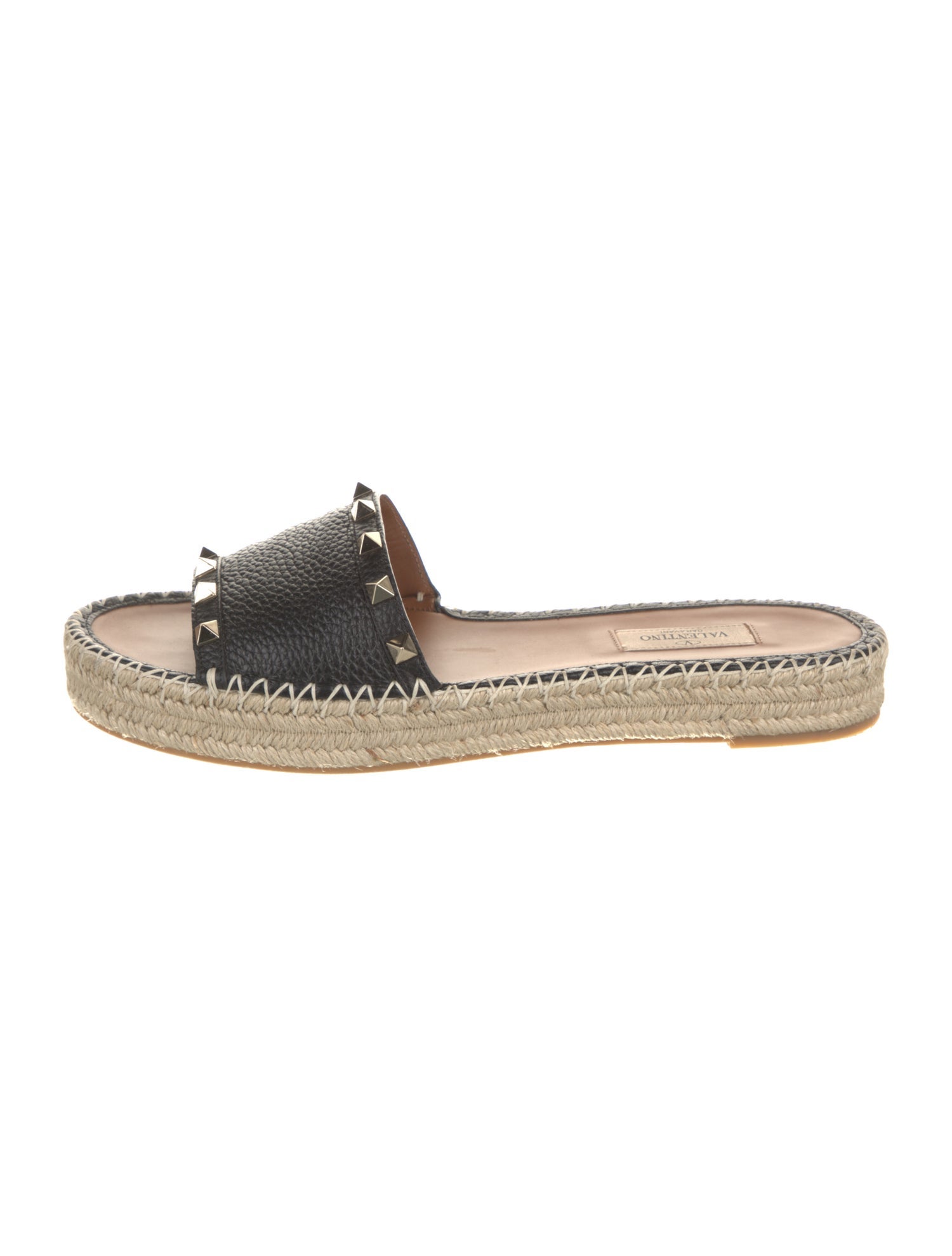 Valentino Rockstud Accents Leather Espadrilles