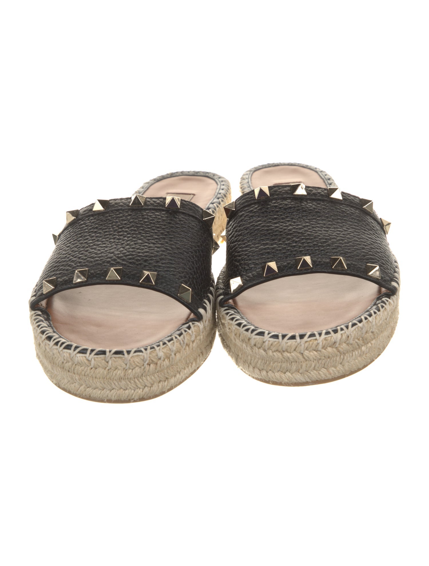 Valentino Rockstud Accents Leather Espadrilles