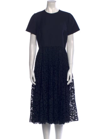 Valentino Crew Neck Midi Length Dress