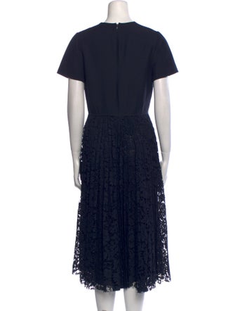 Valentino Crew Neck Midi Length Dress