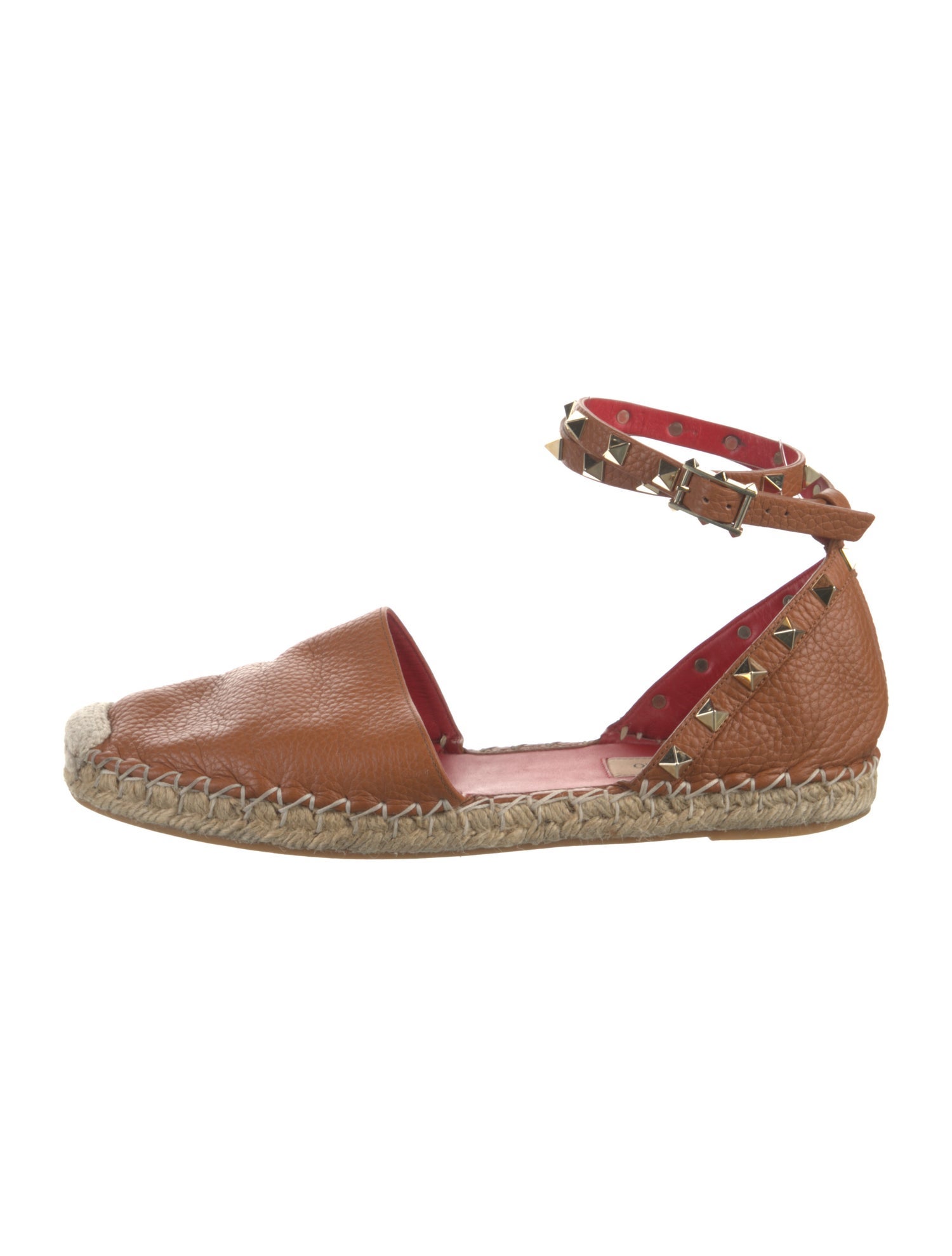 Valentino Rockstud Accents Leather Espadrilles
