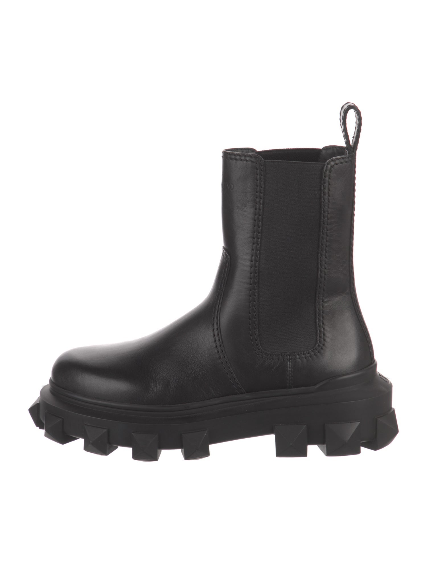 Valentino Leather Studded Accents Chelsea Boots