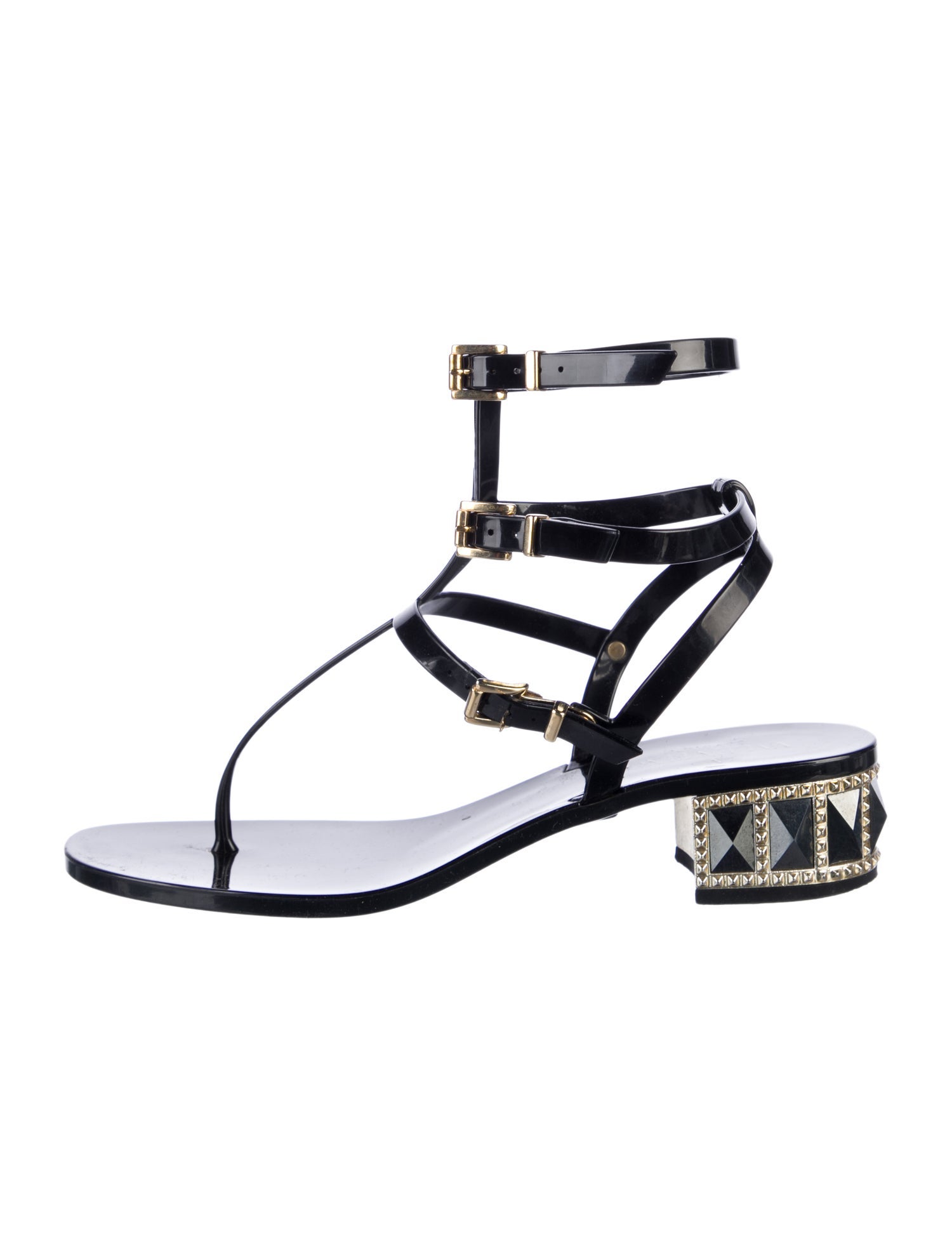 Valentino Rockstud Accents Rubber Gladiator Sandals