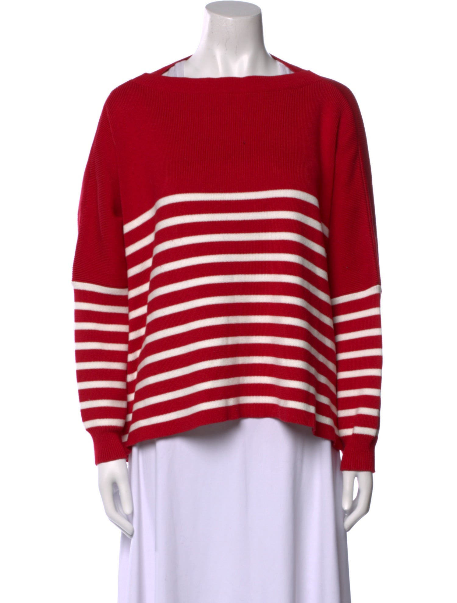 Valentino Striped Bateau Neckline Sweater