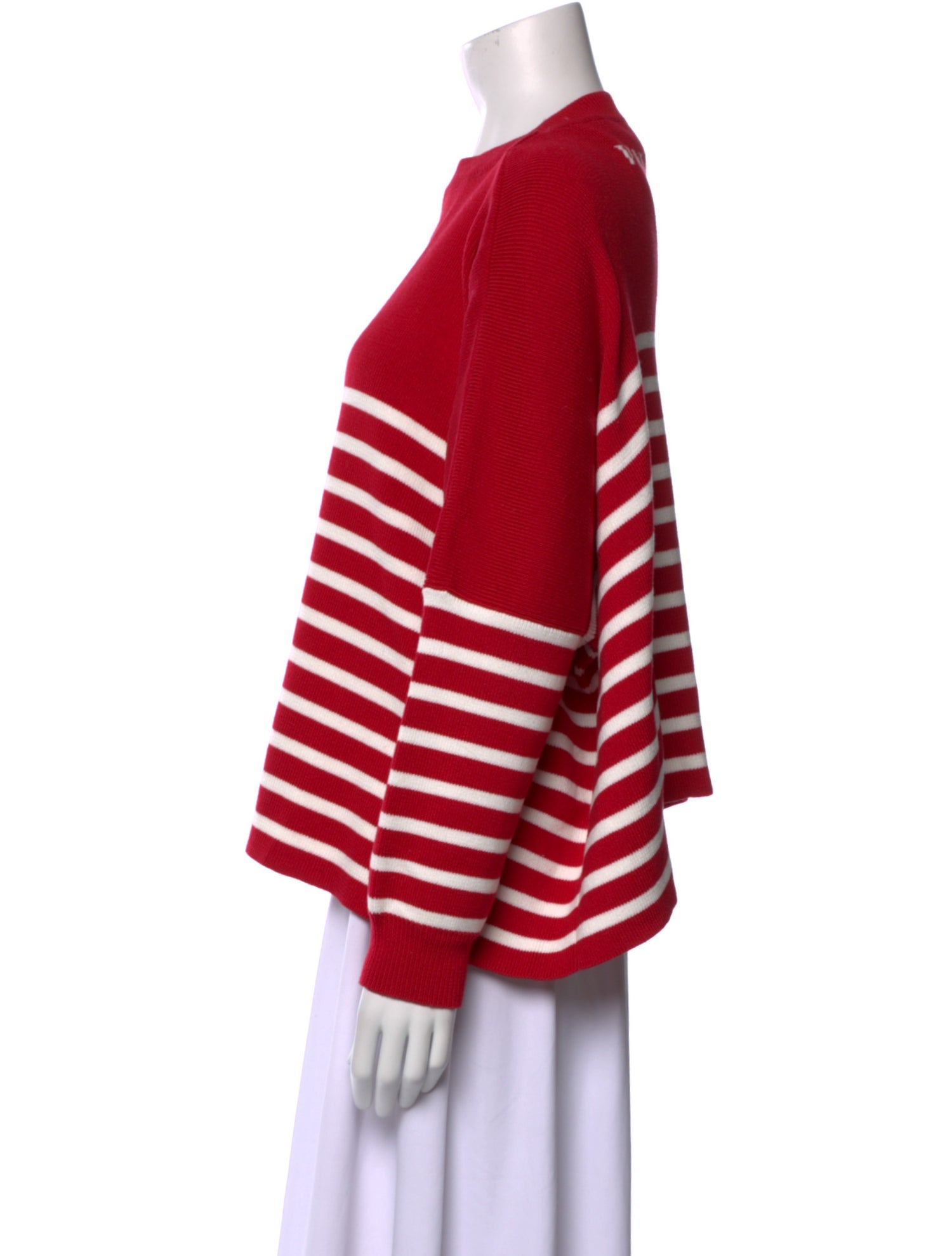 Valentino Striped Bateau Neckline Sweater