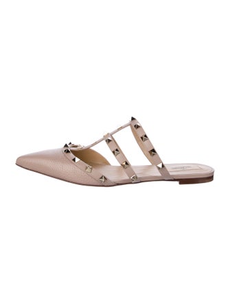 Valentino Rockstud Accents Leather Mules