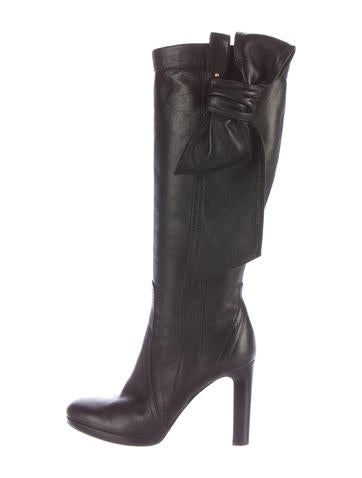 Valentino Leather Knee-High Boots