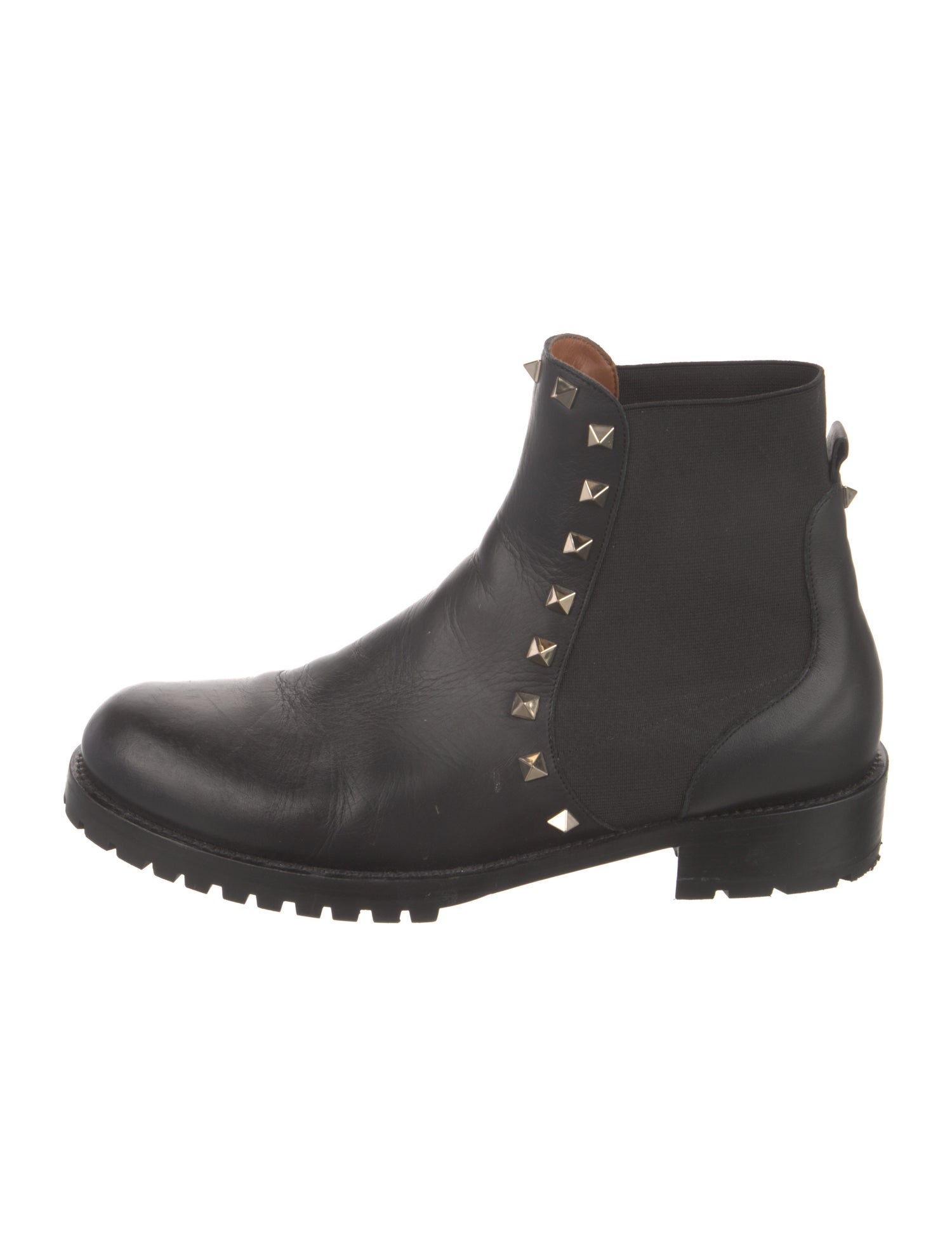 Valentino Rockstud Accents Leather Boots