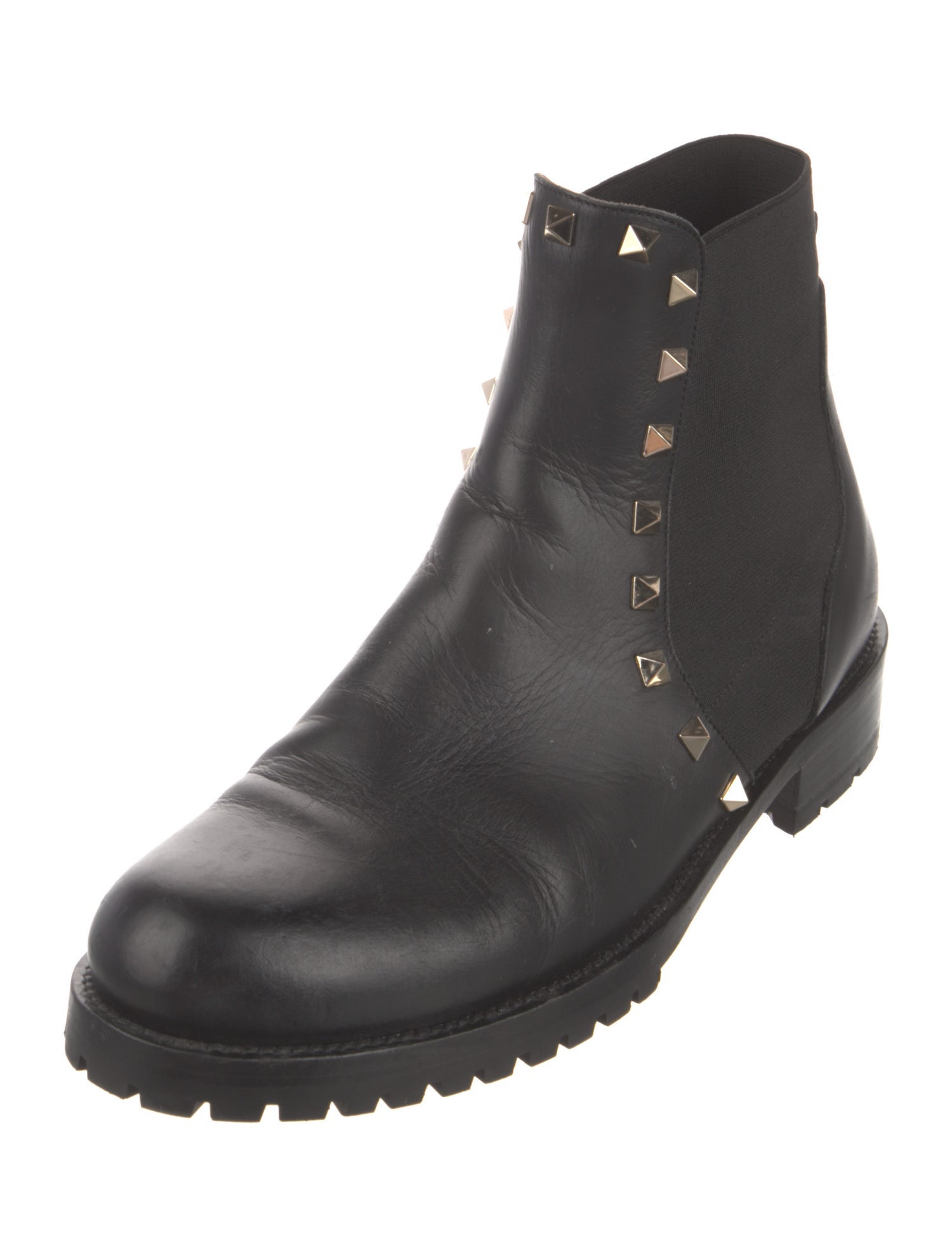 Valentino Rockstud Accents Leather Boots