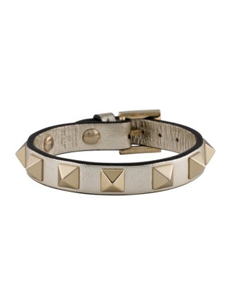 Valentino Leather Rockstud Wrap Bracelet