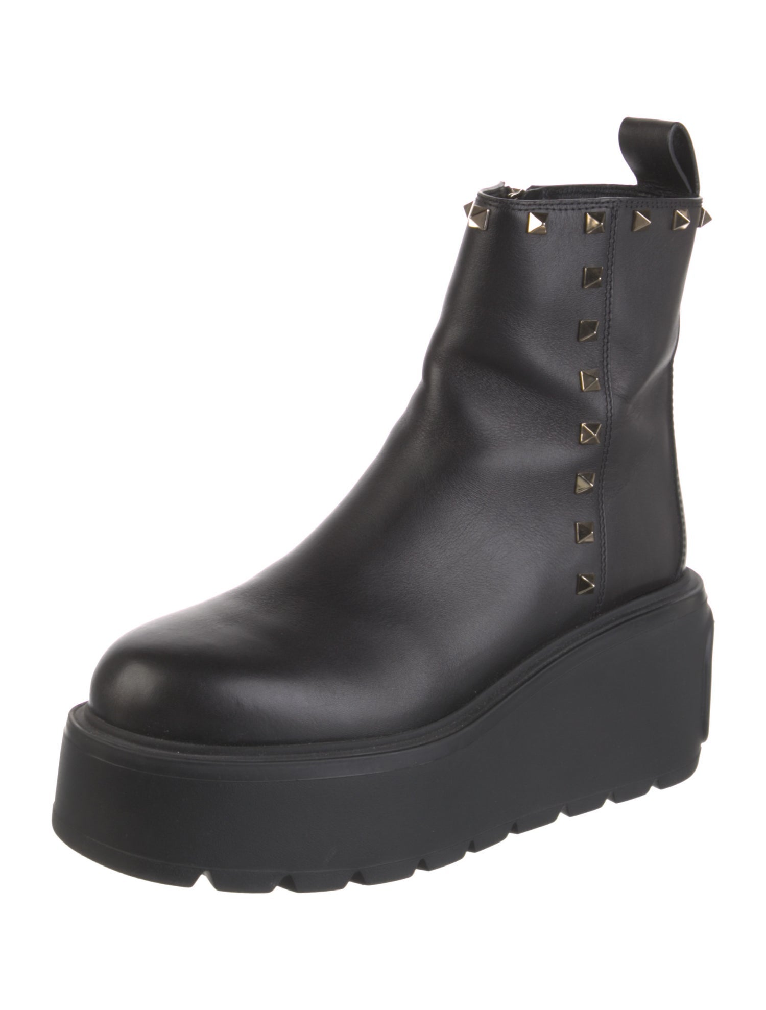 Valentino Rockstud Accents Leather Boots