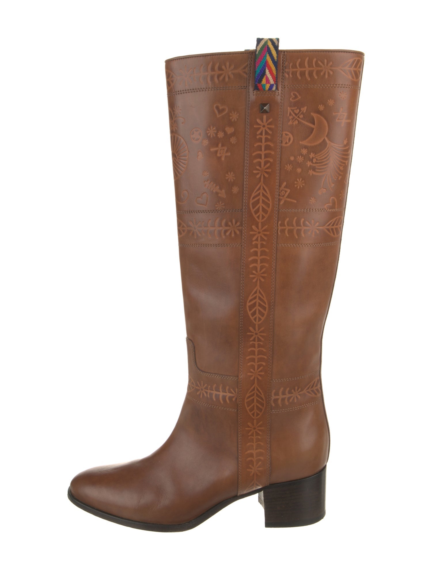 Valentino Rockstud Accents Leather Riding Boots