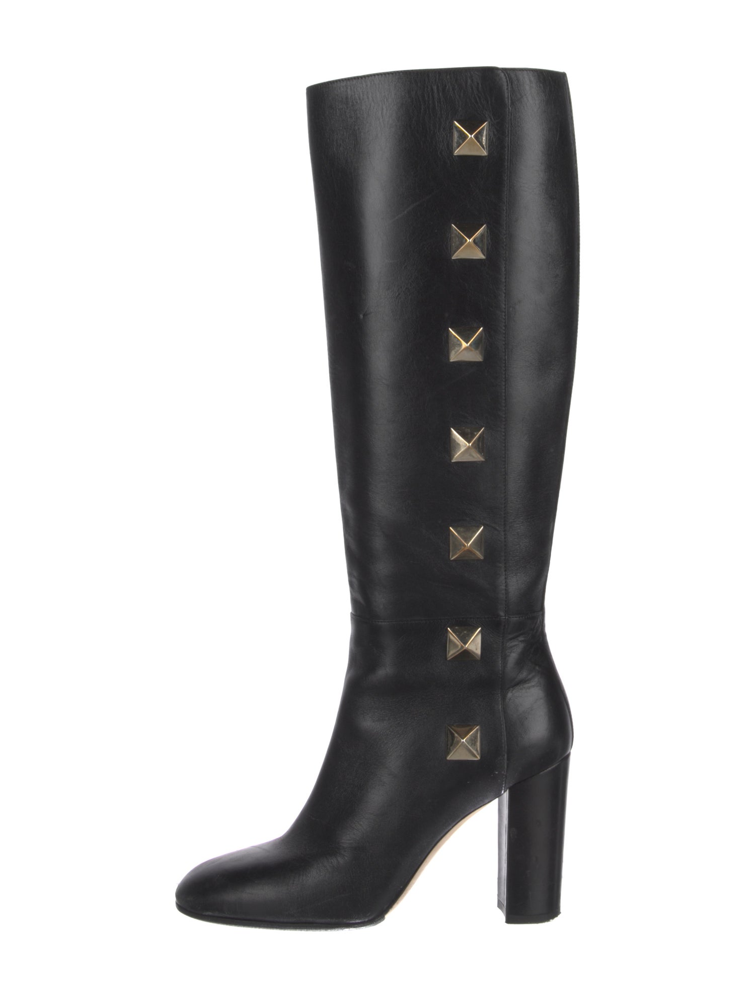Valentino Rockstud Accents Leather Boots
