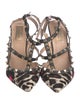 Valentino Rockstud Accents Ponyhair T-Strap Pumps