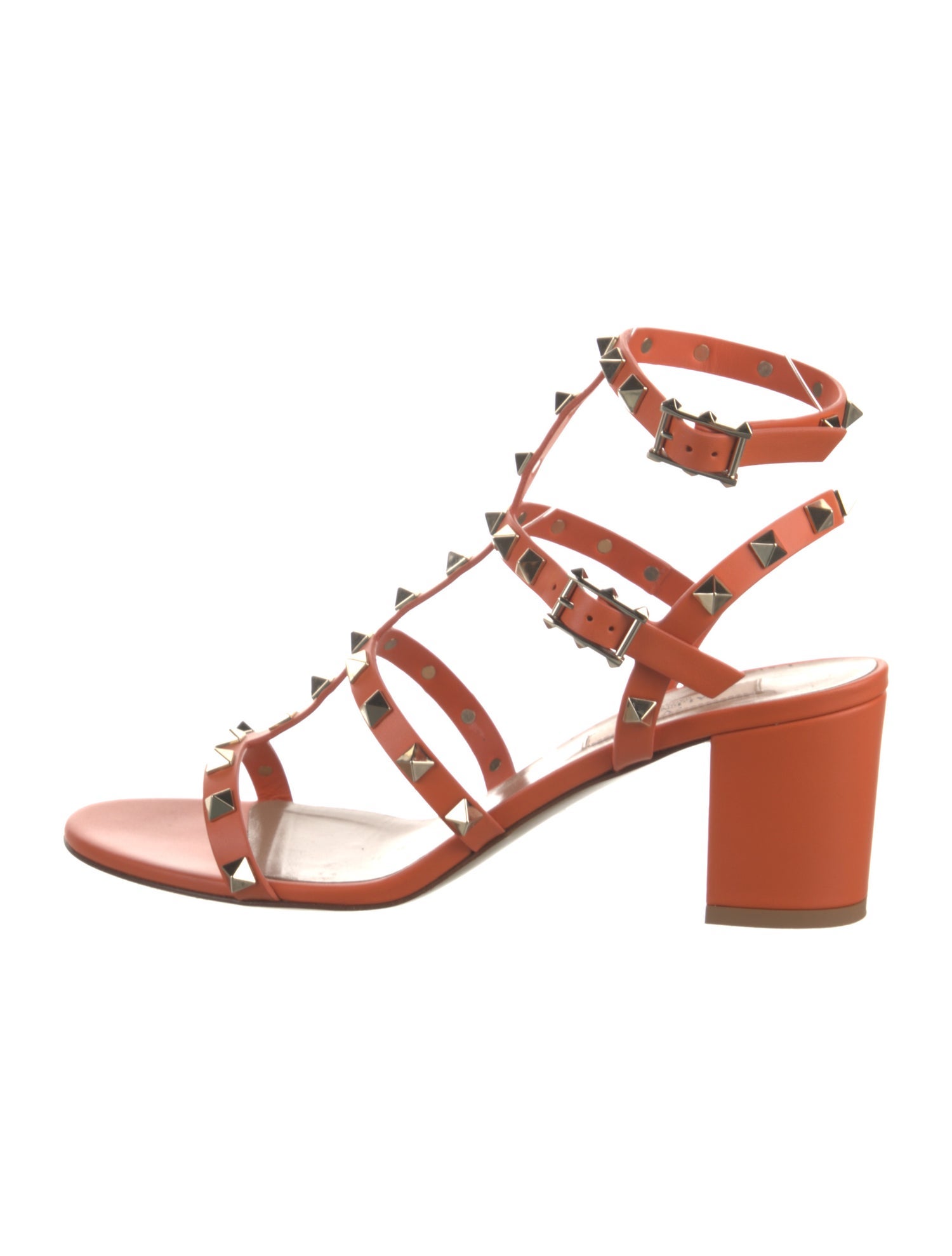 Valentino Rockstud Accents Leather Gladiator Sandals