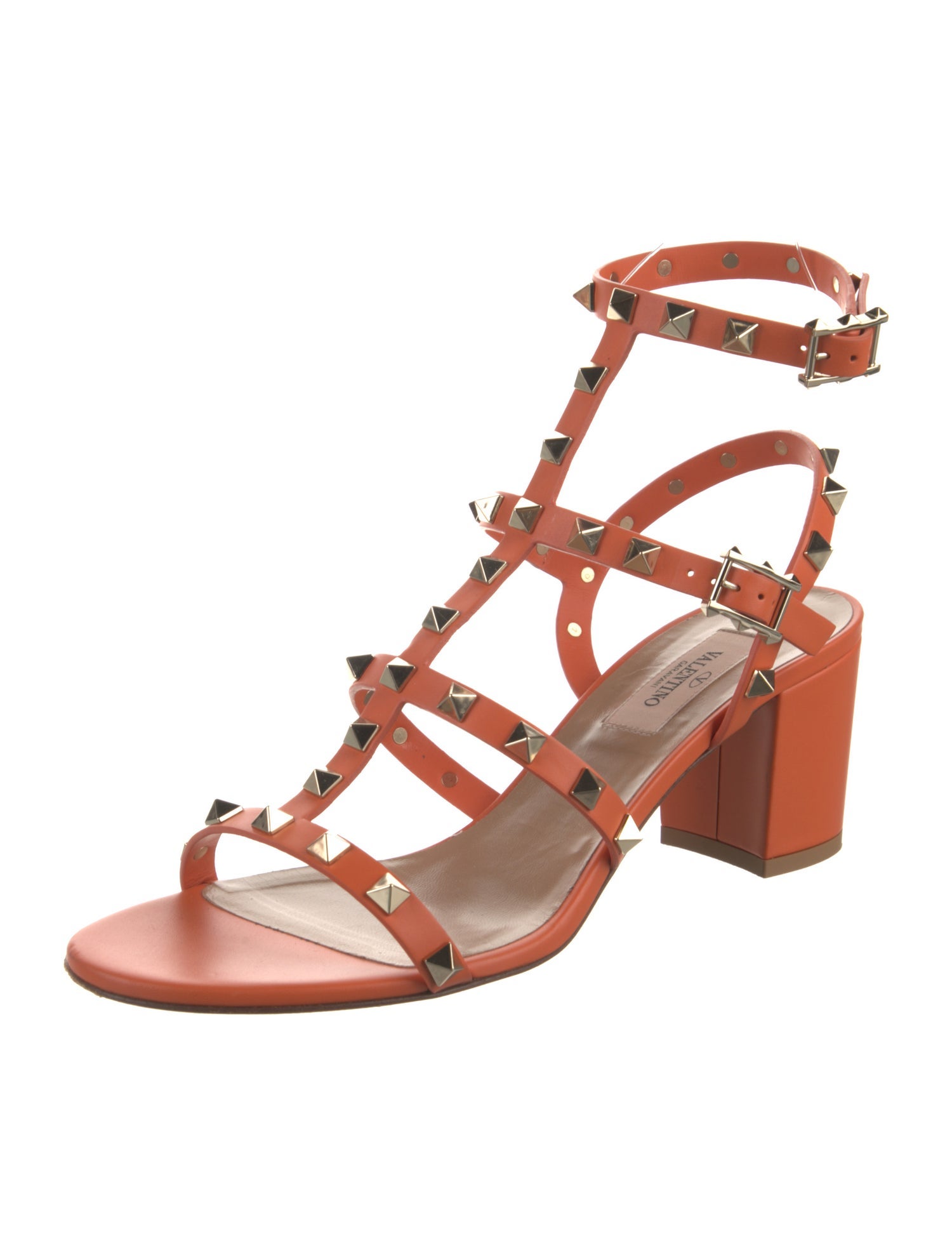 Valentino Rockstud Accents Leather Gladiator Sandals