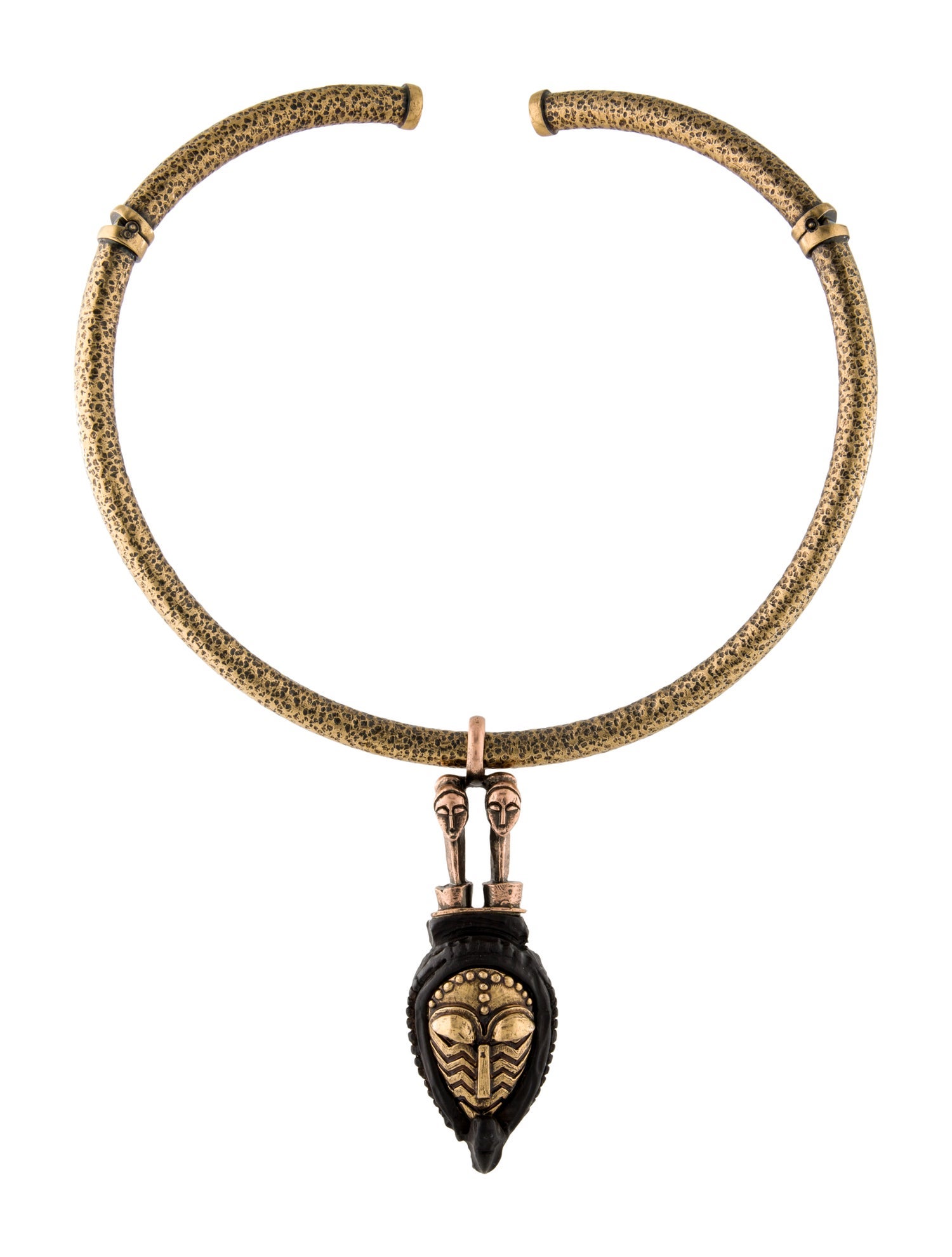 Valentino Wooden Tribal Collar Necklace