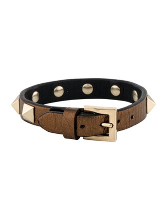 Valentino Leather Rockstud Bracelet