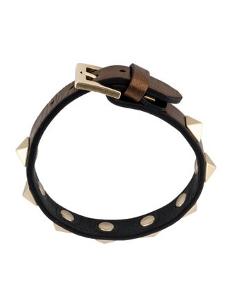 Valentino Leather Rockstud Bracelet