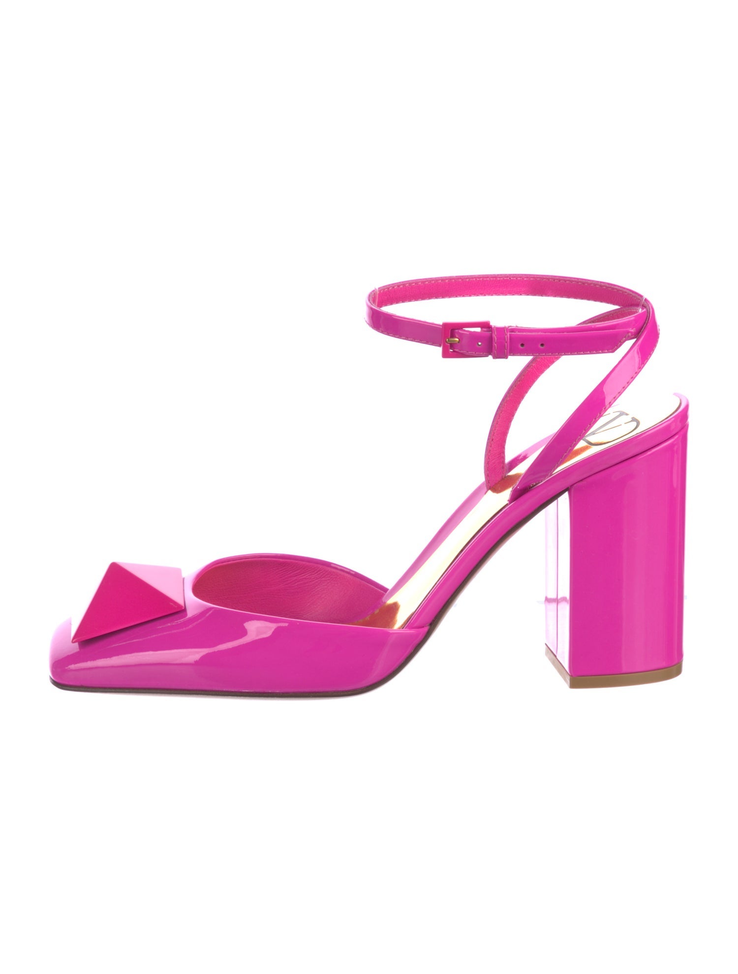 Valentino Rockstud Accents Patent Leather Slingback Pumps